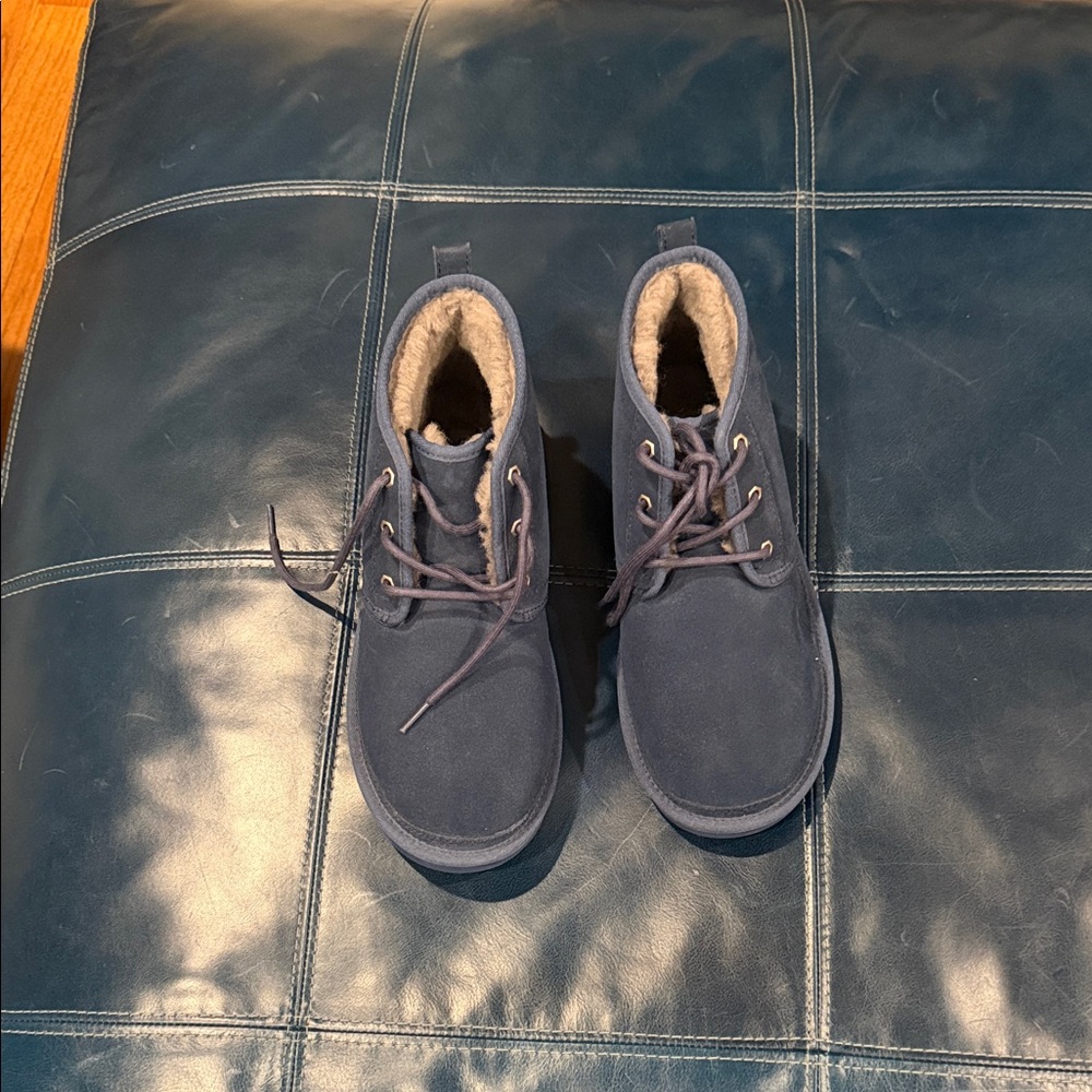 UGG Navy Suede Lace-Up Boots